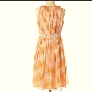 CmV 100% silk fit and flare creamsicle color dress